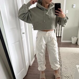 TNA boyfriend cozy fleece cropped hoodie